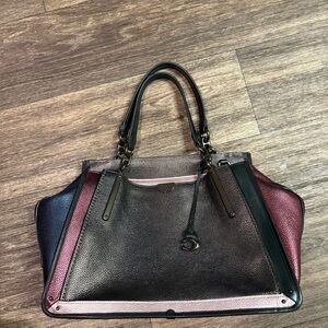 Coach Color Block Pebbled Leather Dreamer Tote Dreamer 36 Metallic